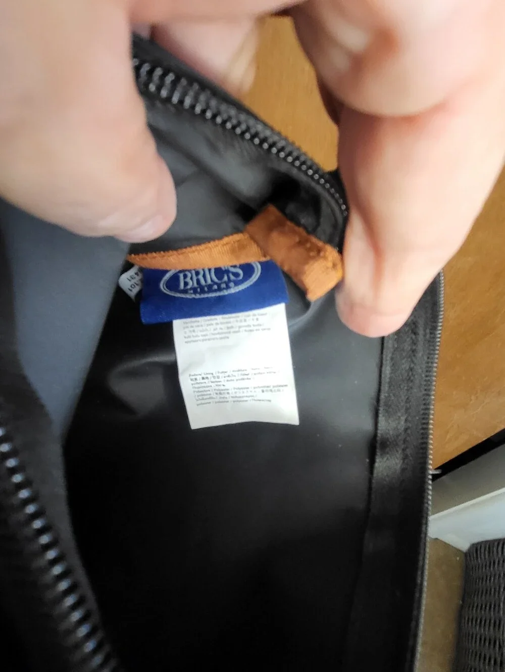Bric's Milano Black Luxury X-collection Commuter Tote with Tan Leather Handles.